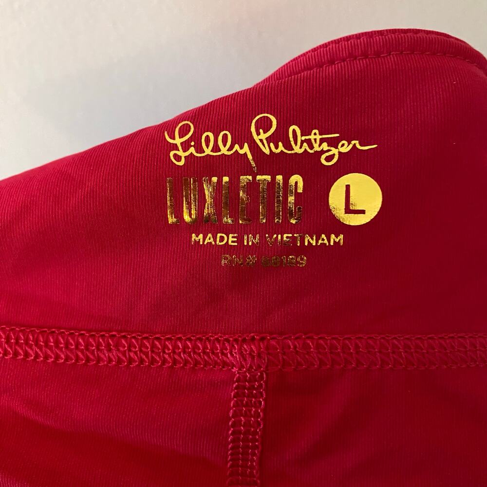 Lilly Pulitzer Luxletic Corrine Skirt Red Yellow Floral Athletic Mini size Large - Picture 2 of 9